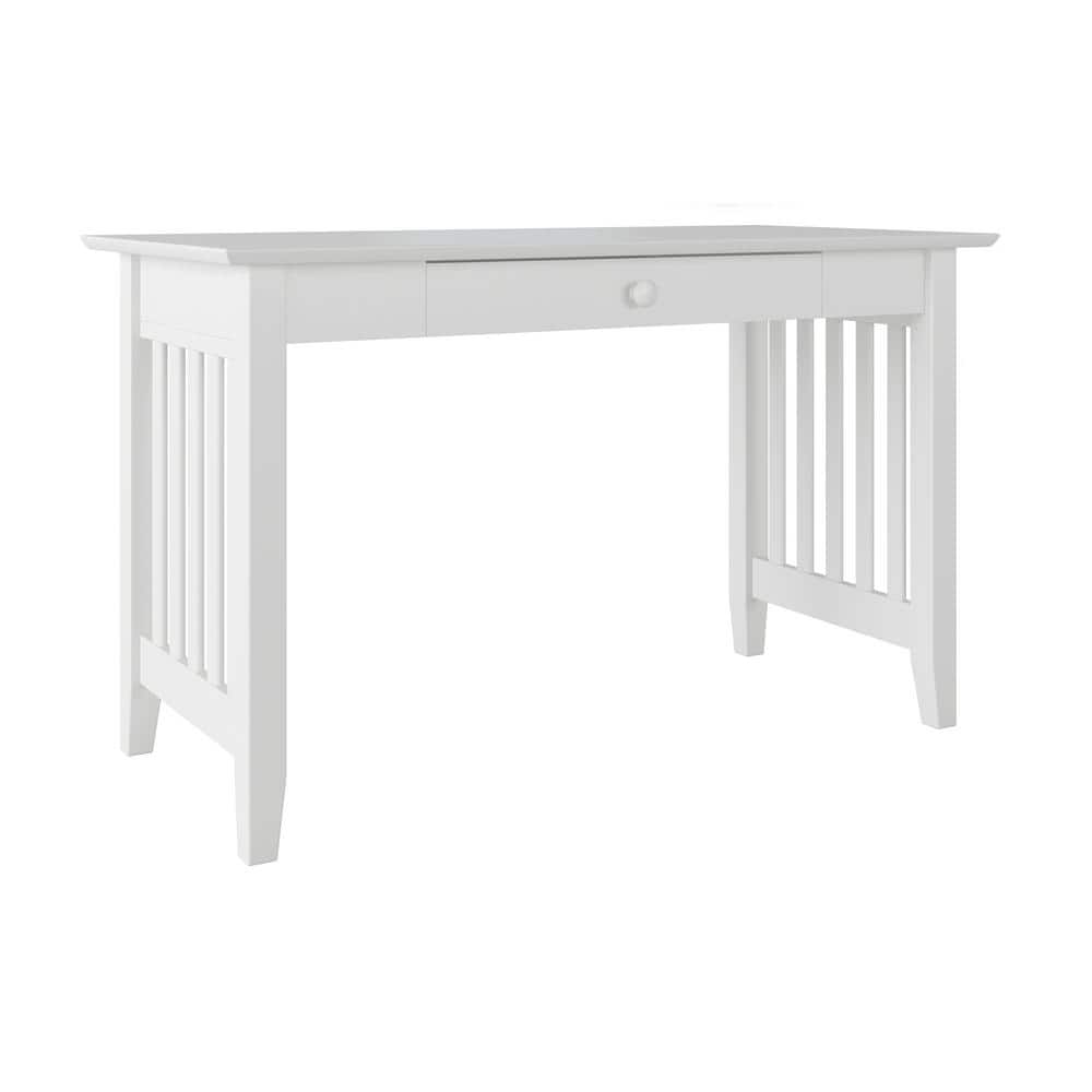 AFI 48 in. Rectangular White 1 Drawer Writing Desk with Solid Wood Material AH12212 The Home Depot