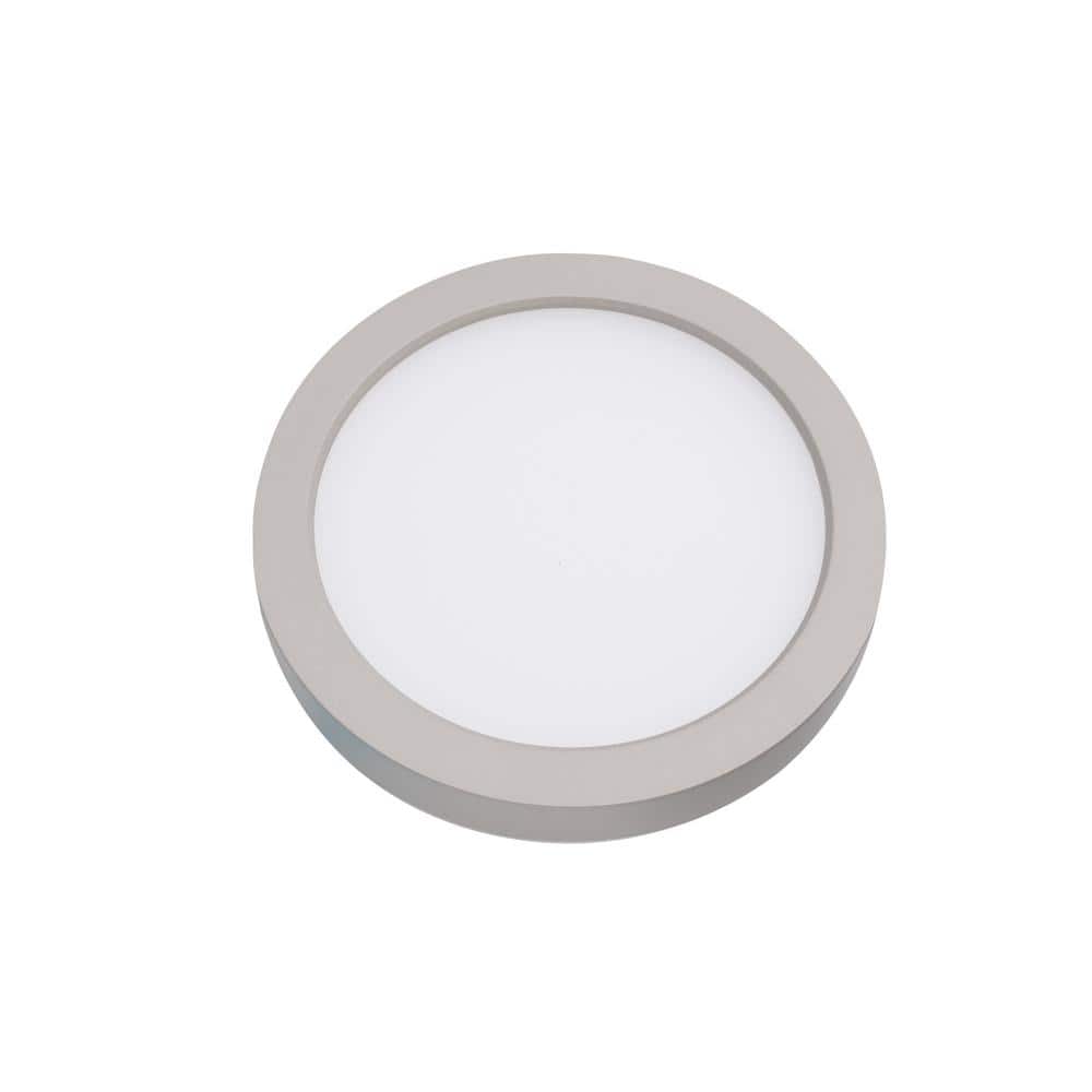 Slimline 7" Round LED Flush Mount in Brushed Nickel, 3000K