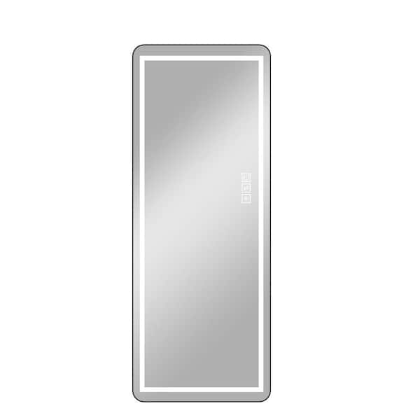 21 in. W x 64 in. H Rectangular Framed LED Wall Bathroom Vanity Mirror in Black