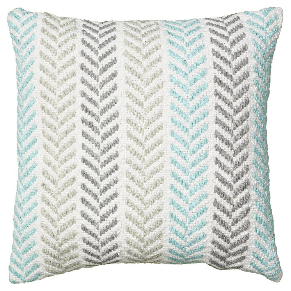 Adina Altair Turquoise Geometric Hypoallergenic Polyester 18 in. x 18 in. I