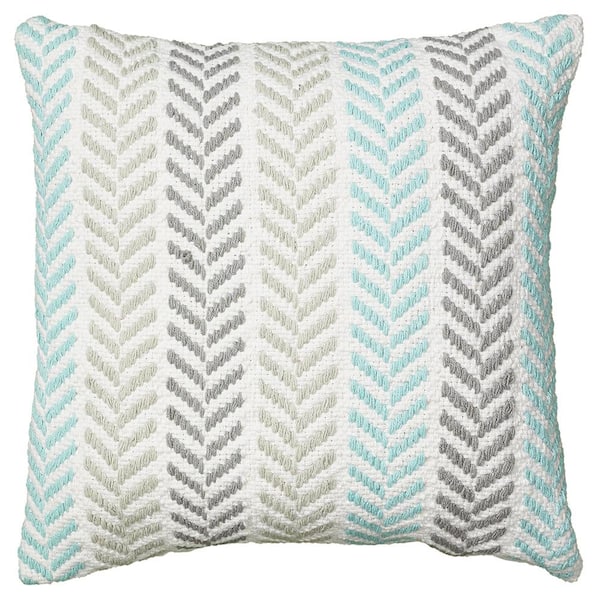 Unbranded Adina Altair Turquoise Geometric Hypoallergenic Polyester 18 in. x 18 in. Indoor Throw Pillow