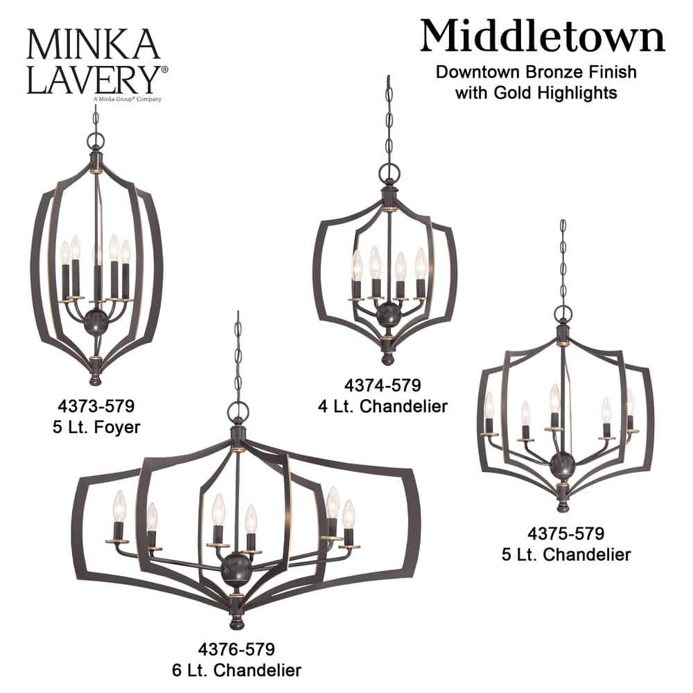 Middletown Downton Bronze Mini Chandelier with Gold Highlights
