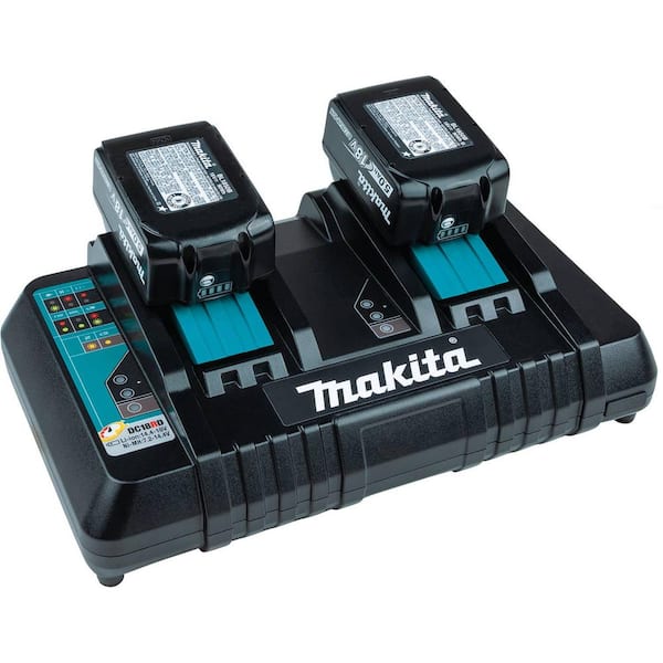 Pack de 5 machines 18V Li-Ion 5 Ah Pro + batteries + chargeur double +  MAKPAC DLX5090PTJ MAKITA - Outillage