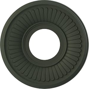 10 in. O.D. x 3-1/2 in. I.D. x 3/4 in. P Berkshire Thermoformed PVC Ceiling Medallion, UltraCover Satin Hunt Club Green