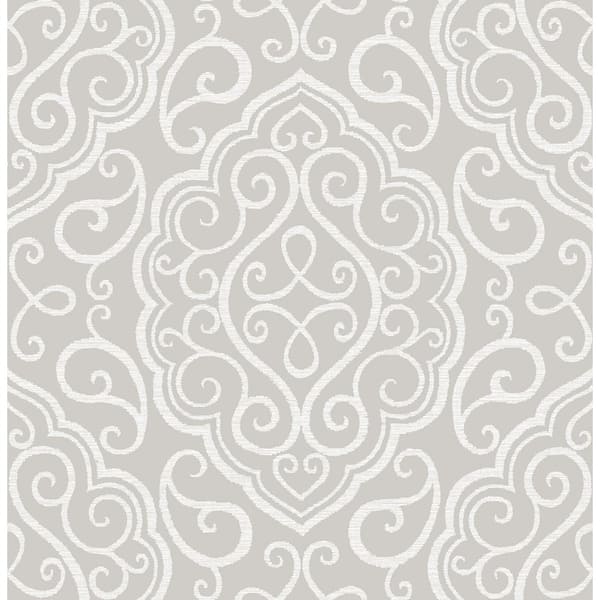 A-Street Prints Heavenly Taupe Damask Paper Strippable Roll Wallpaper (Covers 56.4 sq. ft.)