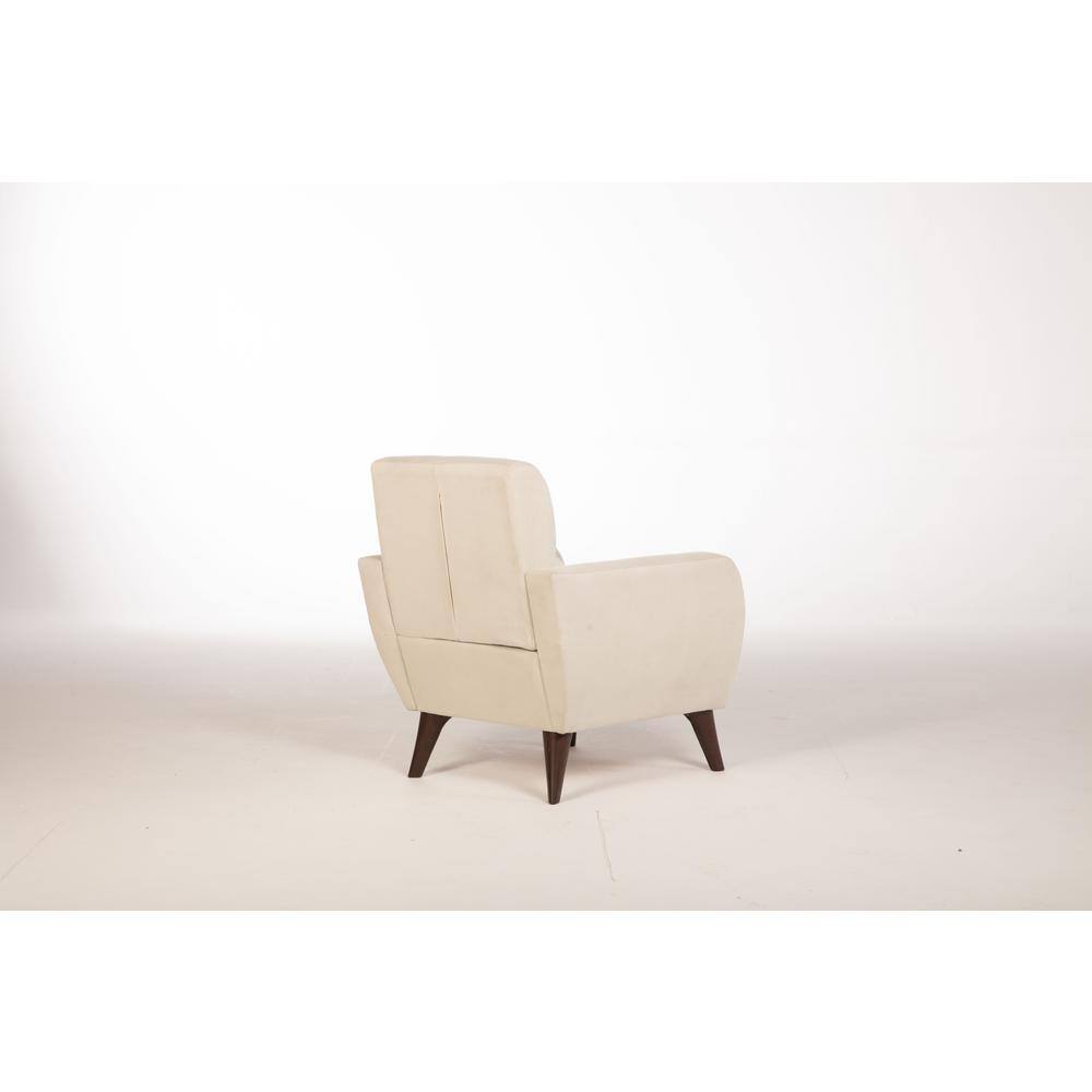 Lugano Mid-Century Modern Beige Accent Chair with Storage