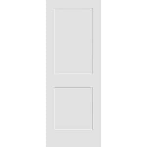 18 in. x 80 in. 2-Panel Wood Core White Primed Smooth MDF Interior Door Slab