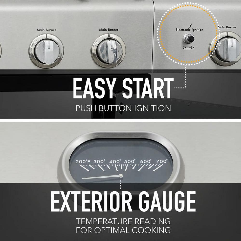 Kenmore XL Stainless Steel Propane Gas Grill with Side Burner