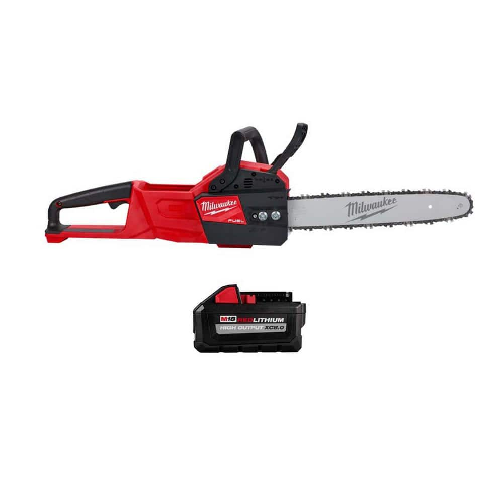 M18 FUEL 16 in. 18-Volt Lithium-Ion Brushless Cordless Battery Chainsaw with 8.0 Ah High Output Battery -  Milwaukee, 2727-20-1880