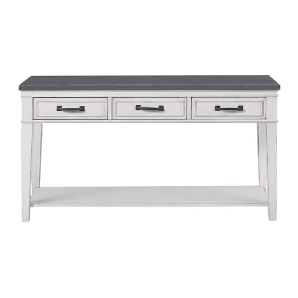 Martin Svensson Home Del Mar 55 In Antique White Gray Standard Rectangle Wood Console Table With Drawers 810149 Standard Rectangle Wood Console Table, Urban Barn Narrow Console Table