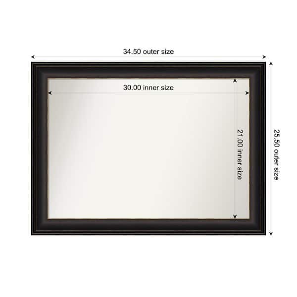 Amanti Art Trio Oil Rubbed Bronze 34.5 in. x 25.5 in. Custom Non-Beveled Recycled Polystyrene Framed Bathroom Vanity Wall Mirror