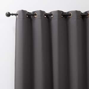 Dark Grey Grommet Blackout Curtain - 80 in. W x 108 in. L