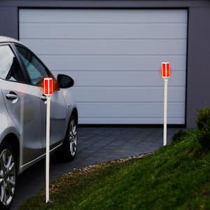 43 in. Tall Outdoor Solar Powered Driveway Markers with Red LED Lights (Set of 2)