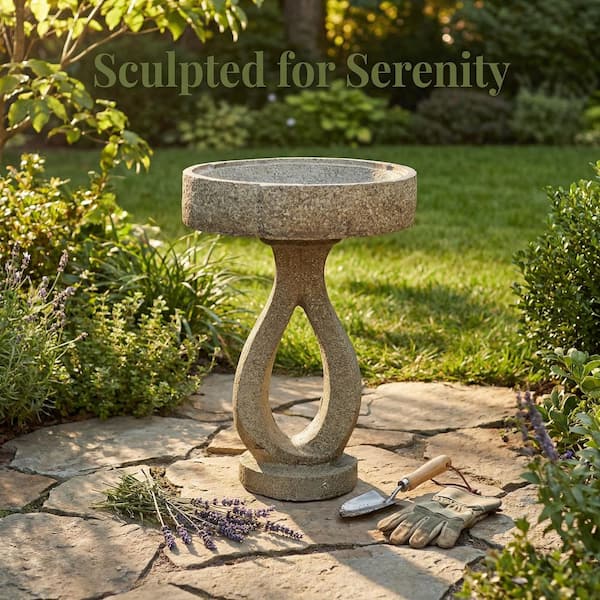 21.8"H Modern Pedestal Bird Bath, Elegant Weather-Resistant Outdoor Birdbath for Garden, Patio, Backyard Decor