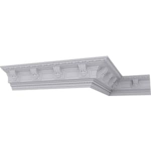 SAMPLE - 5-1/4 in. x 12 in. x 5-1/4 in. Polyurethane Attica Acanthus Leaf Crown Moulding