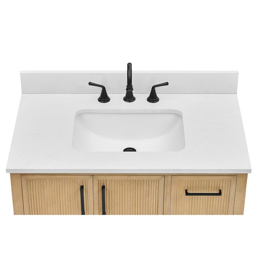 Runfine Lawford 42 in. Single Sink Freestanding Fluted Baltic