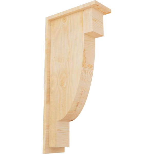 Ekena Millwork 6 in. x 14 in. x 22 in. Douglas Fir Alpine Rough Sawn Corbel with Backplate