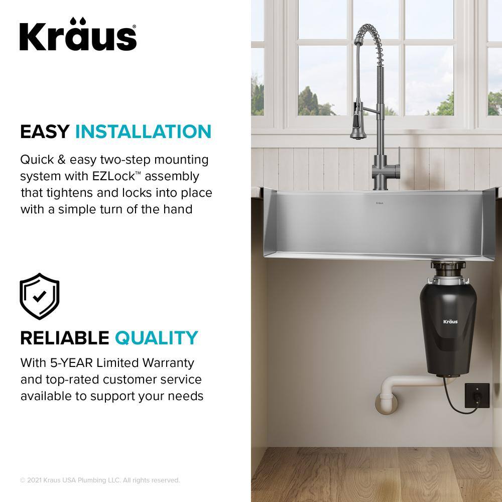 Matte Black Continuous Feed Garbage Disposal with 3/4 HP Motor