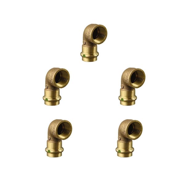 Viega ProPress 1/2 in. Press x 1/2 in. FPT Zero-Lead Bronze 90° Elbow (5-Pack)