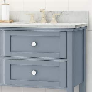 Dawson 72 in. W x 22 in. D Bath Vanity with Carrara Marble Vanity Top in Grey with White Basin