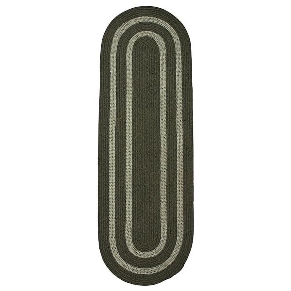 Home Decorators Collection Paige Olive 2 ft. x 6 ft. Braided Runner Rug