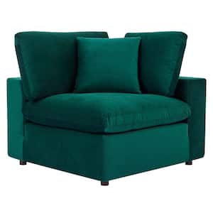 Commix 1-Piece Green Velvet 1-Seat Corner Symmetrical Sectionals Chair