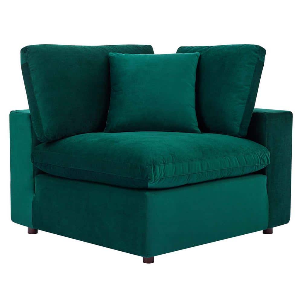Luxurious Green Velvet 3-Seater Sofa with Down Fill Cushions