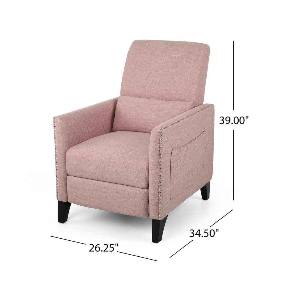 Light Blush Handcrafted Wood Push Back Recliner