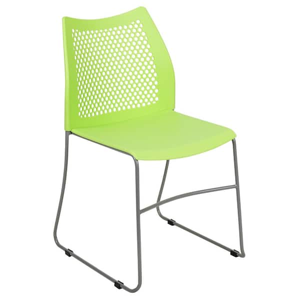 Carnegy Avenue Plastic Stackable Side Chair in Green