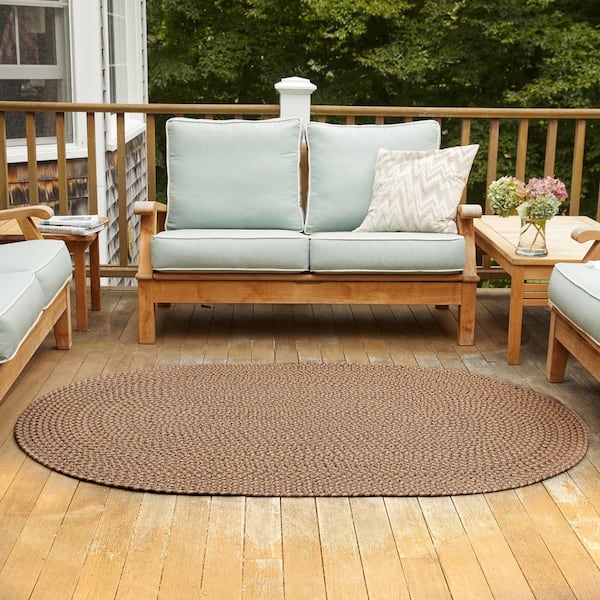 Westport Shades of Brown 2 ft. x 3 ft. Oval Indoor/Outdoor Braided Area Rug