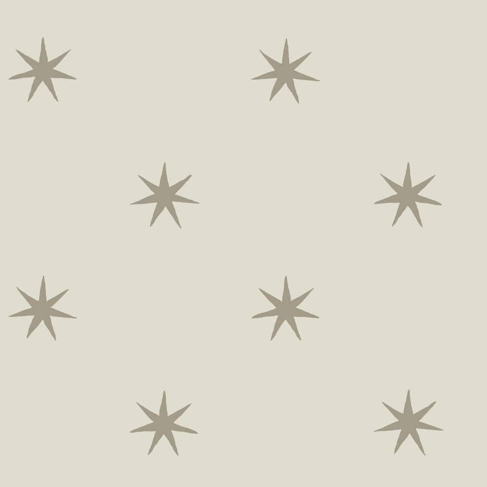 Wicker Beige and Metallic Glint Star Peel and Stick Wallpaper