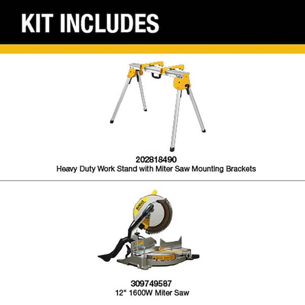 15 Amp Corded 12 in. Compound Single Bevel Miter Saw and Heavy-Duty Work Stand