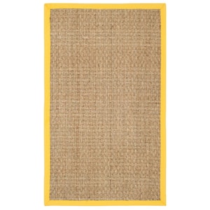 Natural Fiber Beige/Gold 3 ft. x 5 ft. Border Area Rug