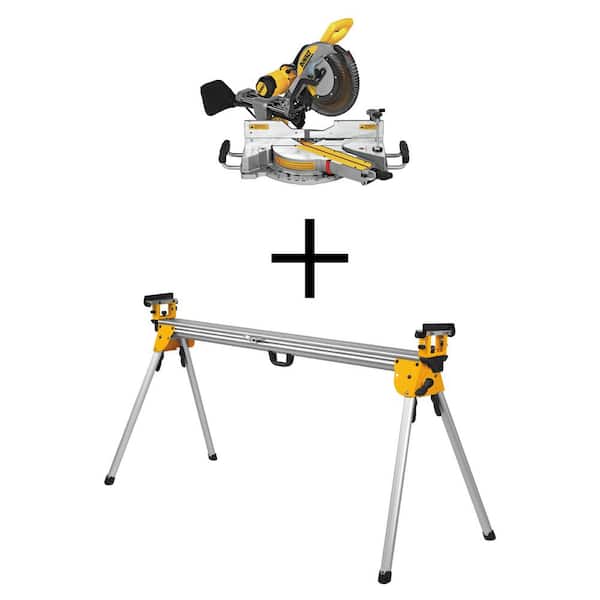 15 Amp Corded 12 in. Double-Bevel Sliding Compound Miter Saw with Heavy-Duty Miter Saw Stand