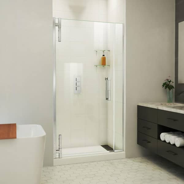 DreamLine Ascend 41.5 in. W x 72 in. H Pivot Frameless Shower Door in Chrome