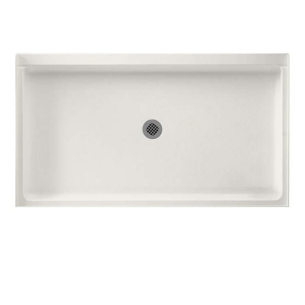 Swan 34 in. x 60 in. Solid Surface Single Threshold Center Drain Shower Pan in Bisque