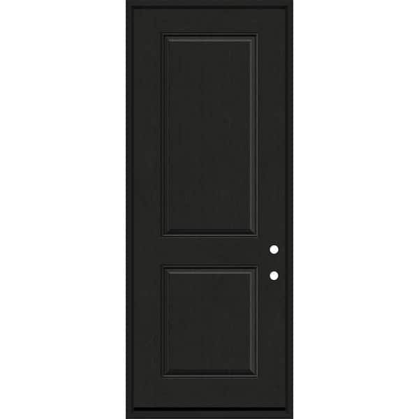 Regency 36 in. x 96 in. 2P Squaretop LHIS Onyx Stain Fiberglass Prehung Front Door with 4-9/16 Jamb