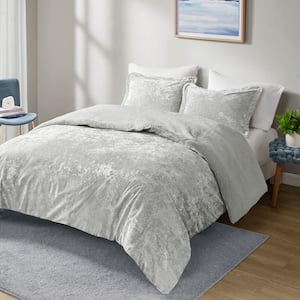 Gemma 3-Piece Silver Polyester Full/Queen Comforter Set