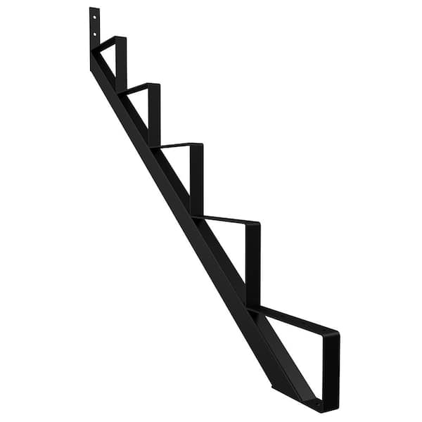 5-Step Powder-Coated Finished Steel Stair Riser (Includes 1 Stringer)