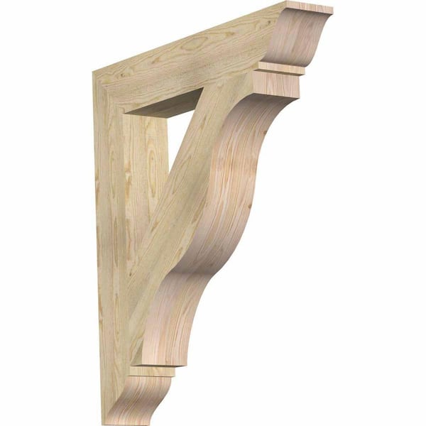 Ekena Millwork 6 in. x 40 in. x 36 in. Douglas Fir Funston Traditional Rough Sawn Bracket