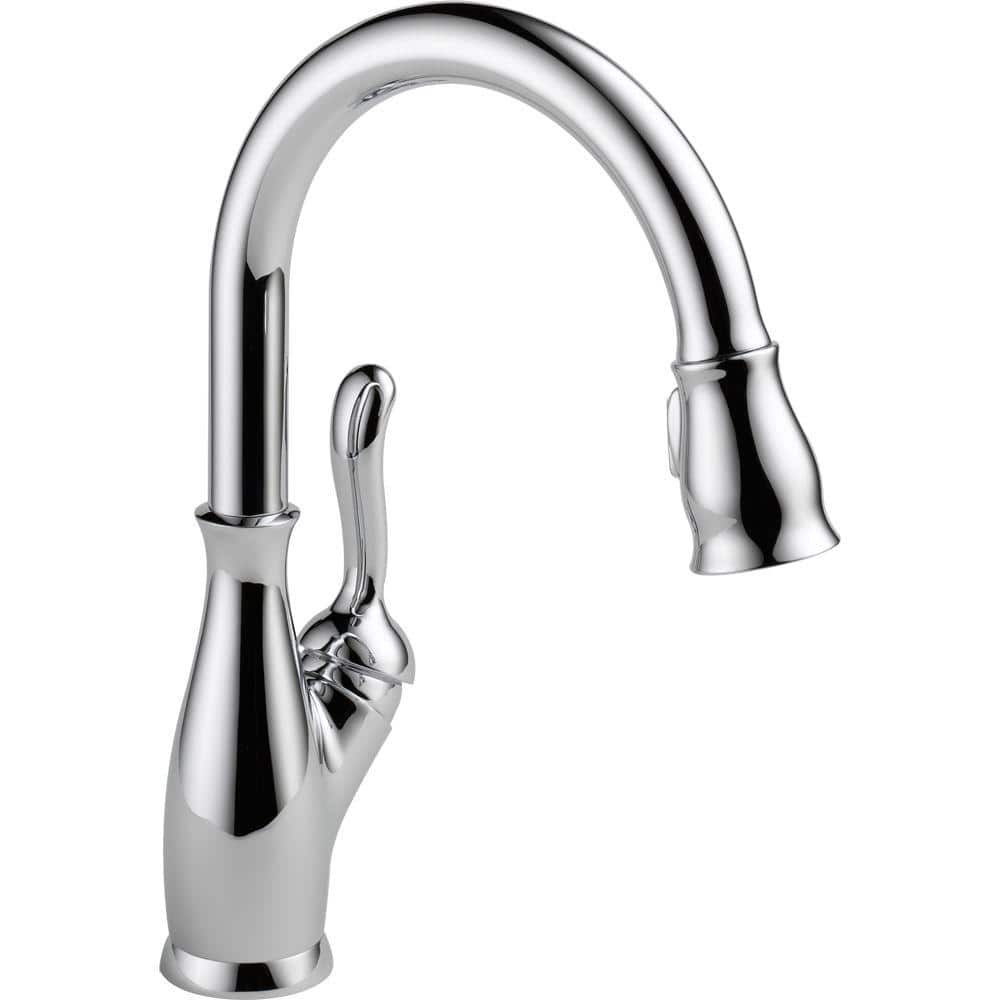 Delta Leland Single-Handle Pull-Down Sprayer Kitchen Faucet with ShieldSpray and MagnaTite Docking Technologies in Chrome, Grey -  9178-DST