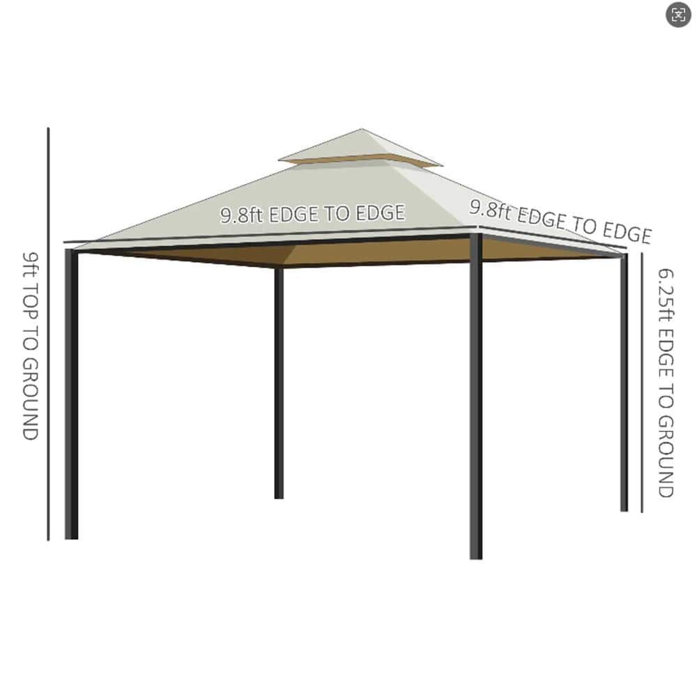 10 ft. W x 10 ft. D Outdoor Patio Gazebo with Polyester Privacy Curtains, Beige price history on PriceWatchPro