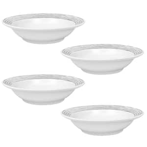 Grey Hammock 5.5 in., 5 fl. oz. (Grey) Porcelain Fruit Bowls, (Set of 4)