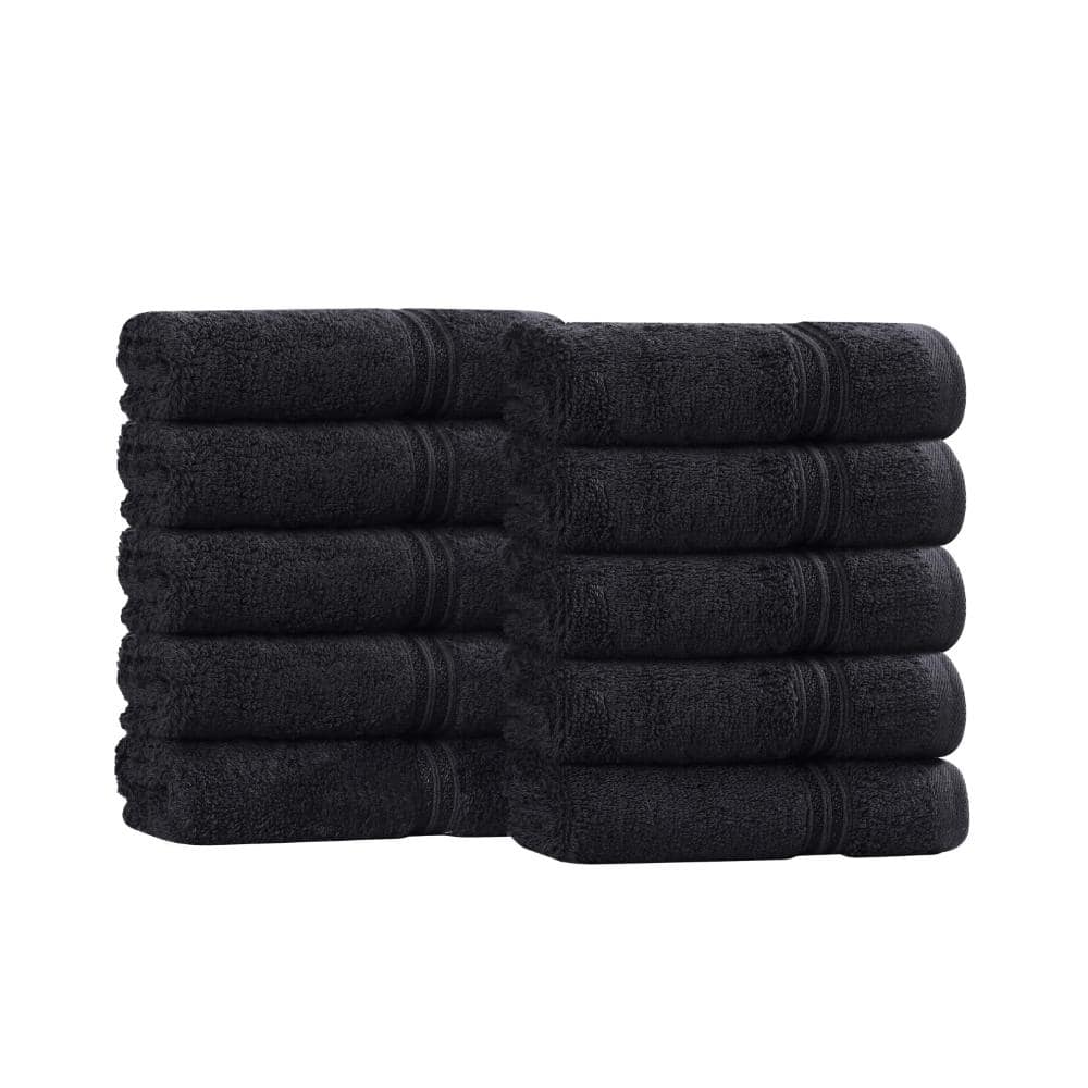 Heritage 10-Piece Black Solid Egyptian Cotton Face Towel Set price history on PriceWatchPro