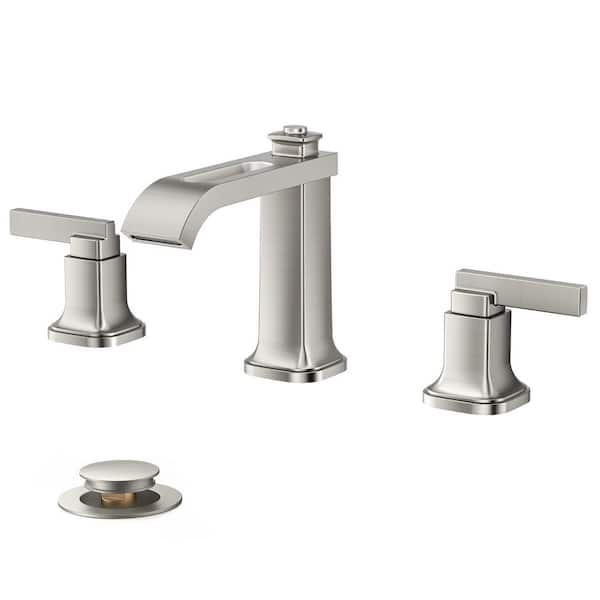 Forious pro 8 in. Widespread Double-Handle Bathroom Faucet with Pop-Up Drain 3-Hole Sink Faucet in Brushed Nickel
