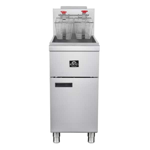 Commerciale 21.13 qt. Propane Gas Deep Fryer, 3 Burners 90,000 BTU, 40 lbs. Oil Capacity in Stainless Steel
