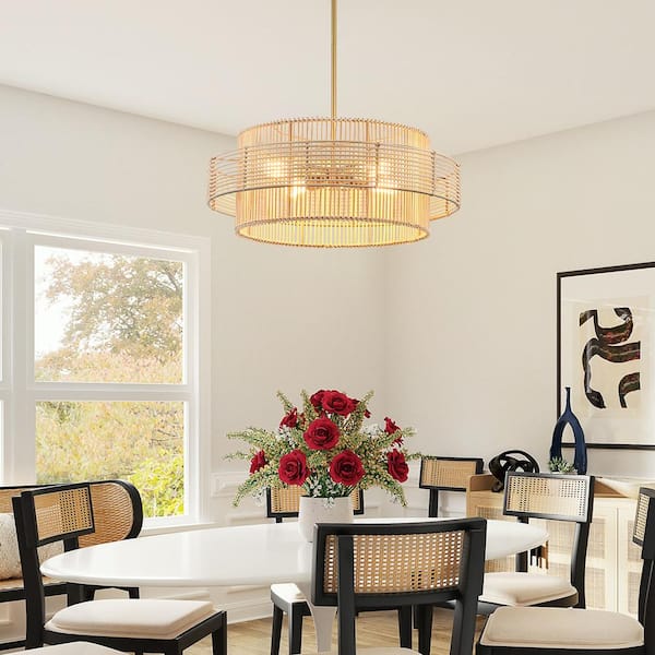 TRUE FINE Saturn 22 in. 4-Light Brass Modern Bohemian