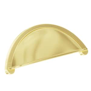 3.7 in. (76mm) Golden Champagne Semicircle Pure Copper Cabinet Drawer Cup Pull