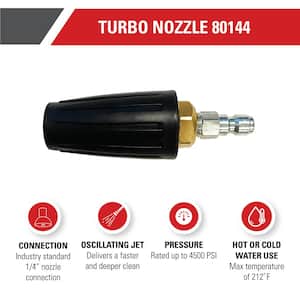 Universal Turbo Nozzle with QC Connections for Hot/Cold Water 4500 PSI Pressure Washers