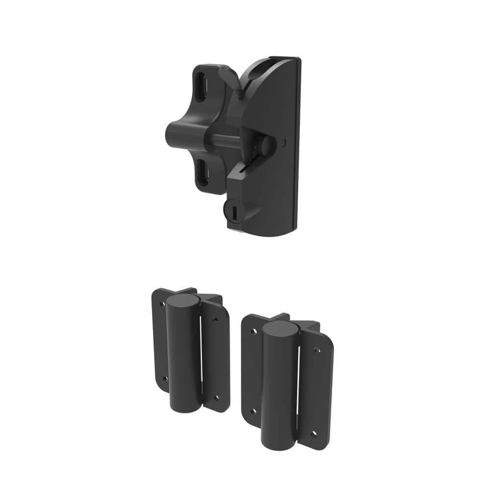 FORTRESS Inspire Black Metal Gate Kit Hardware (Latch, Hinges ...